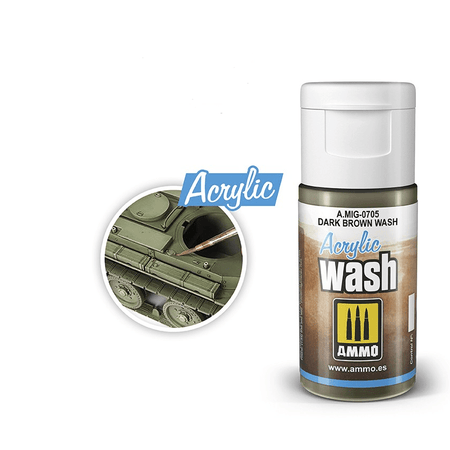 Ammo Dark Brown Wash Acrylic-Ammo-ModelCars.com