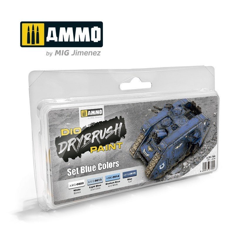 Ammo Drybrush Set Blue Colors-Ammo-ModelCars.com
