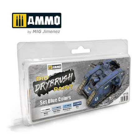 Ammo Drybrush Set Blue Colors-Ammo-ModelCars.com