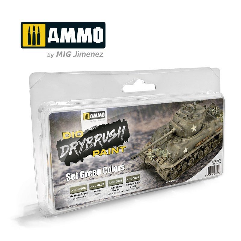 Ammo Drybrush Set Green Colors - Ammo - ModelCars.com
