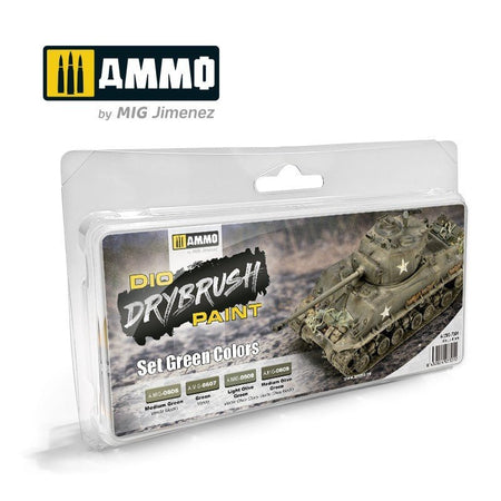 Ammo Drybrush Set Green Colors - Ammo - ModelCars.com