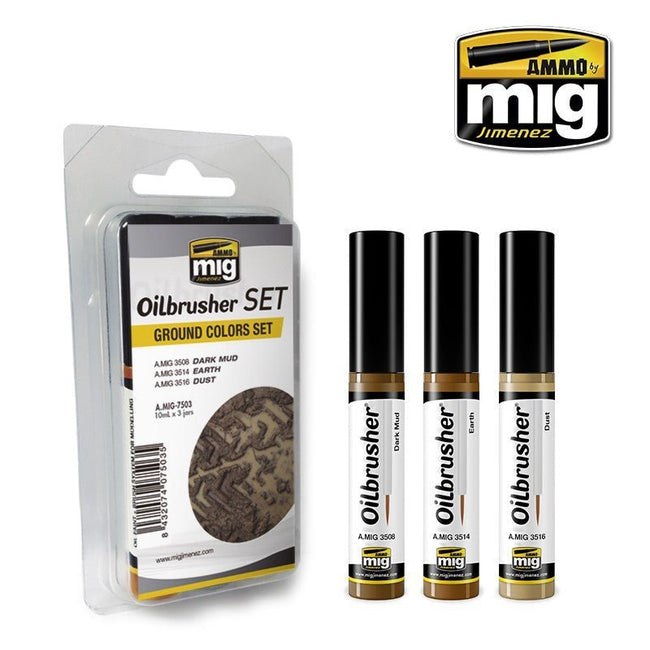 Ammo Ground Color Oilbrush Set-Ammo-ModelCars.com