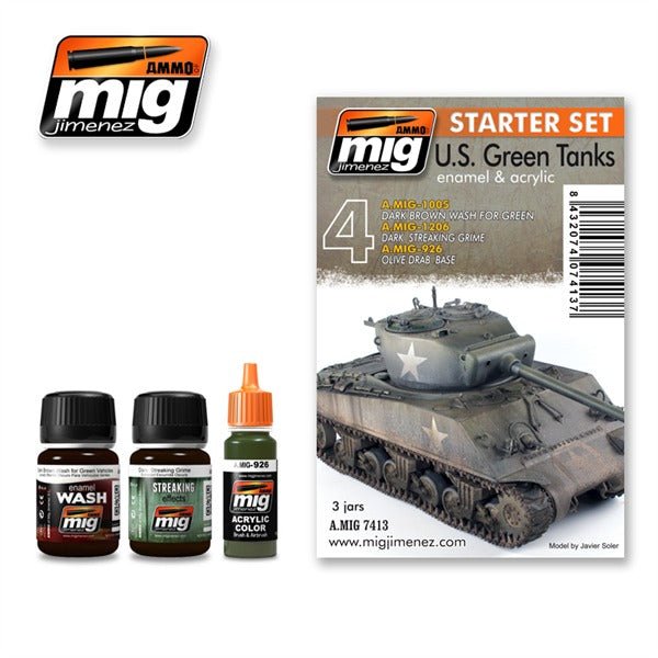 Ammo Us Green Tank Starter Set - Ammo - ModelCars.com