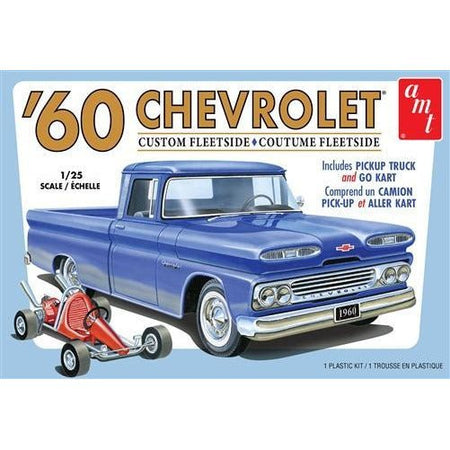 AMT 1/25 1960 Chevy Custom Fleetside Pickup w/ GO Kart-ModelCars.com-ModelCars.com