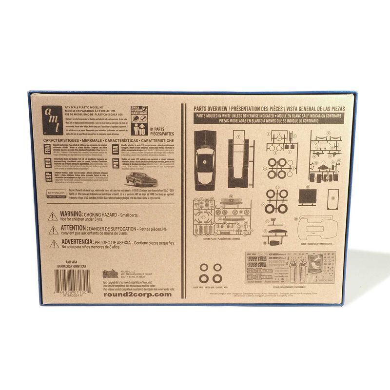 AMT 1/25 1966 Plymouth Barracuda Funny Car "Hemi Hustler" Model Kit - AMT - ModelCars.com