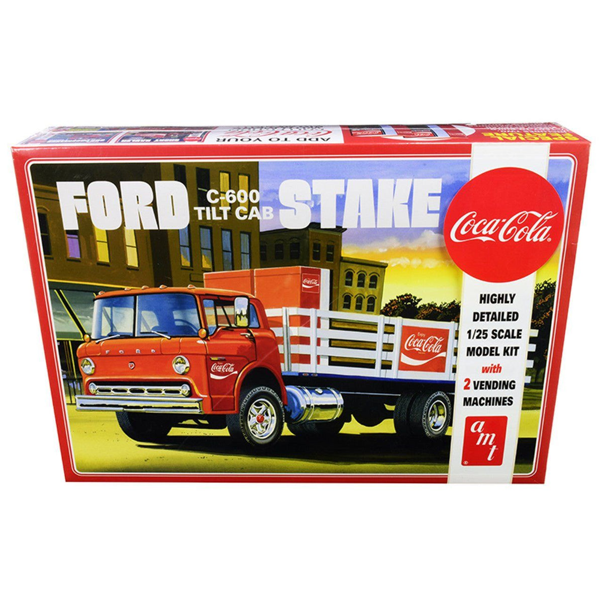 AMT 1/25 Ford C600 Stake Bed W-Coca Cola Machines-AMT-ModelCars.com