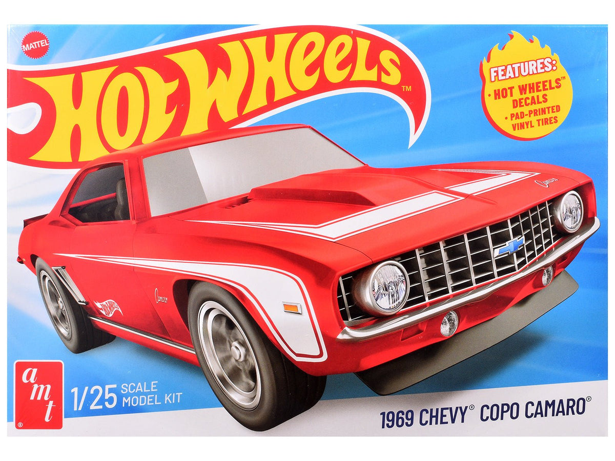 AMT 1:25 Scale 1969 Chevy Camaro COPO Hot Wheels Model Kit AMT1497 - Skill Level 2-AMT-ModelCars.com