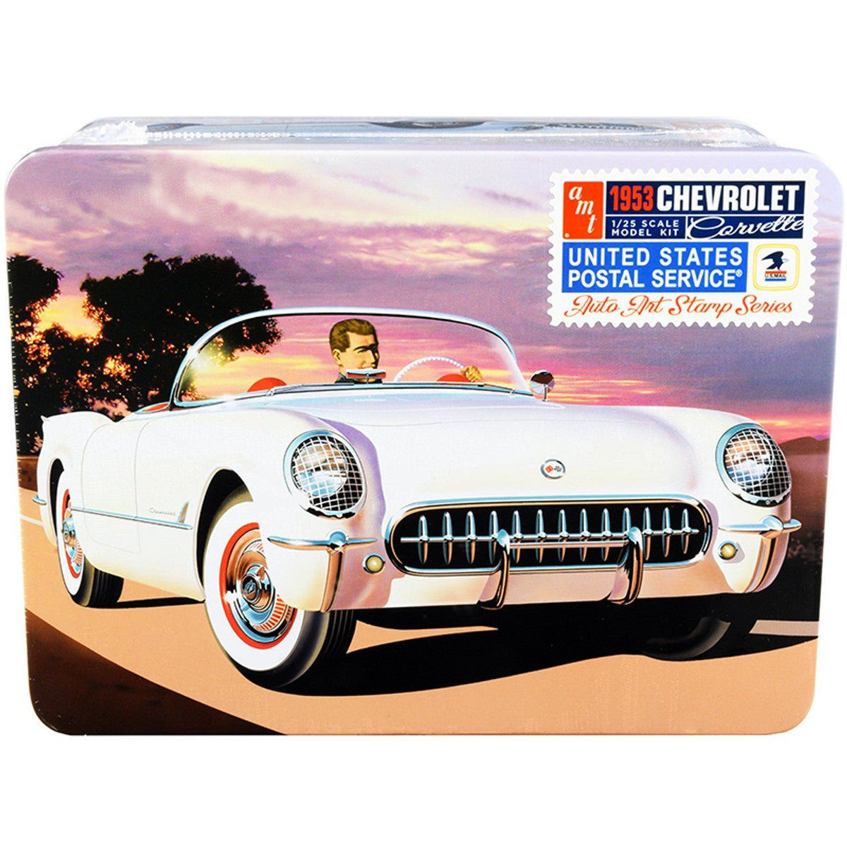 AMT 1953 Chevy Corvette (USPS Stamp Series) 1/25 Scale Model Kit-AMT-ModelCars.com