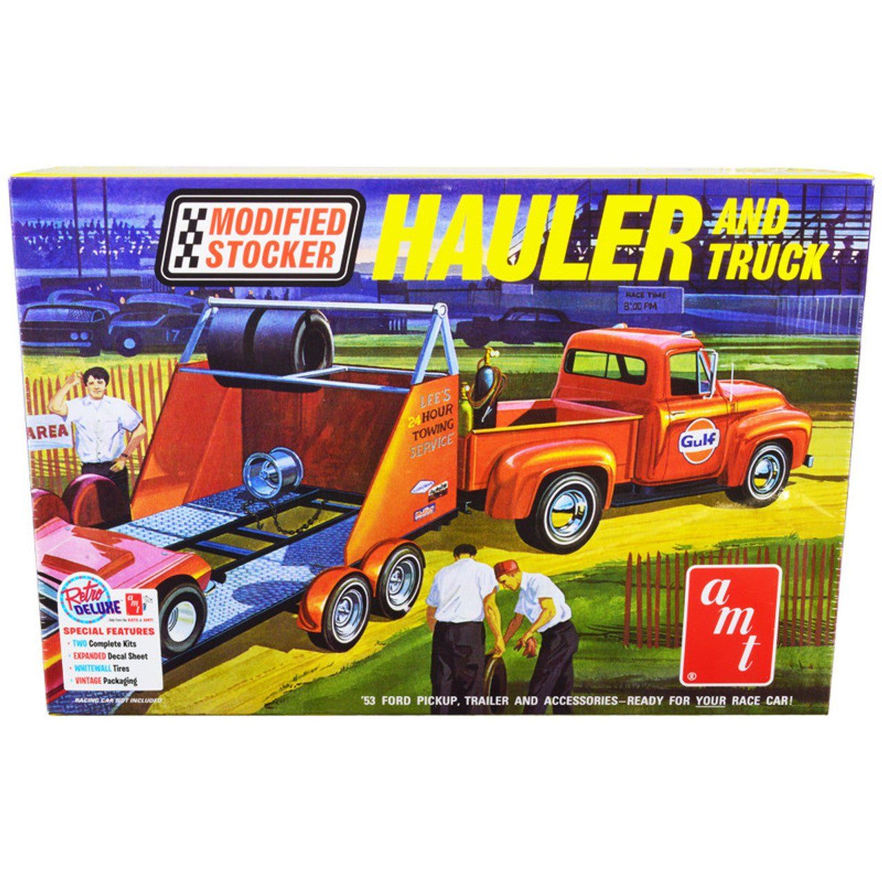 AMT 1953 Ford Pickup "Modified Stocker Hauler" Gulf 1/25 Scale Model Kit - AMT - ModelCars.com