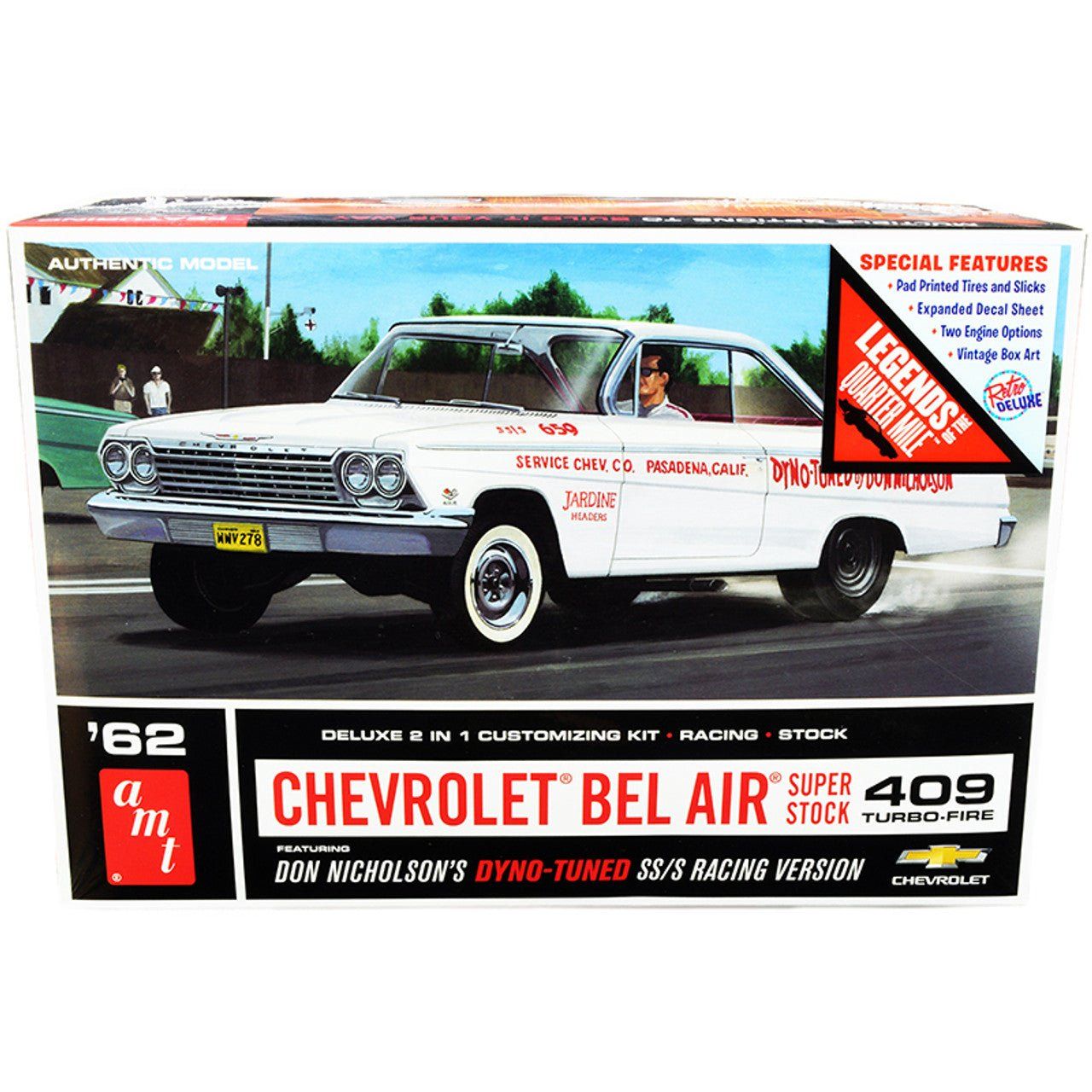 AMT 1962 Chevy Bel Air Super Stock Don Nicholson 1/25 Scale Model Kit - AMT - ModelCars.com