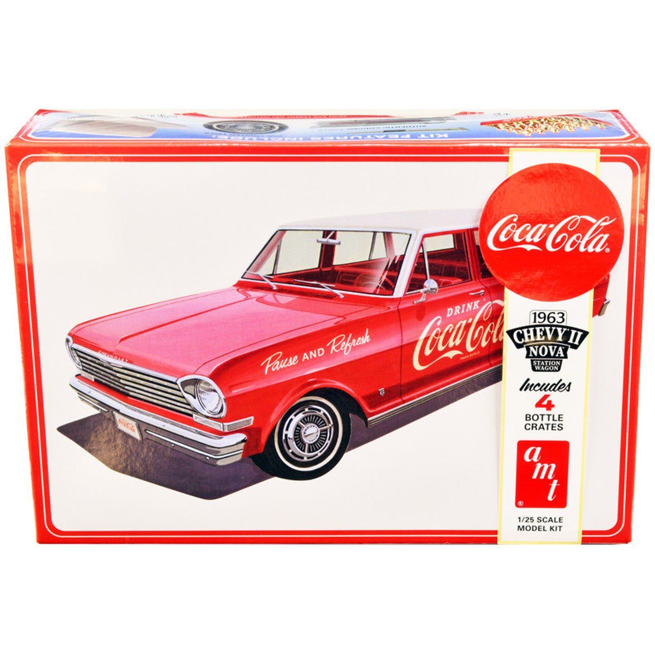 AMT 1963 Chevy II Nova Wagon w/Crates Coke 1/25 Scale Model Kit - AMT - ModelCars.com