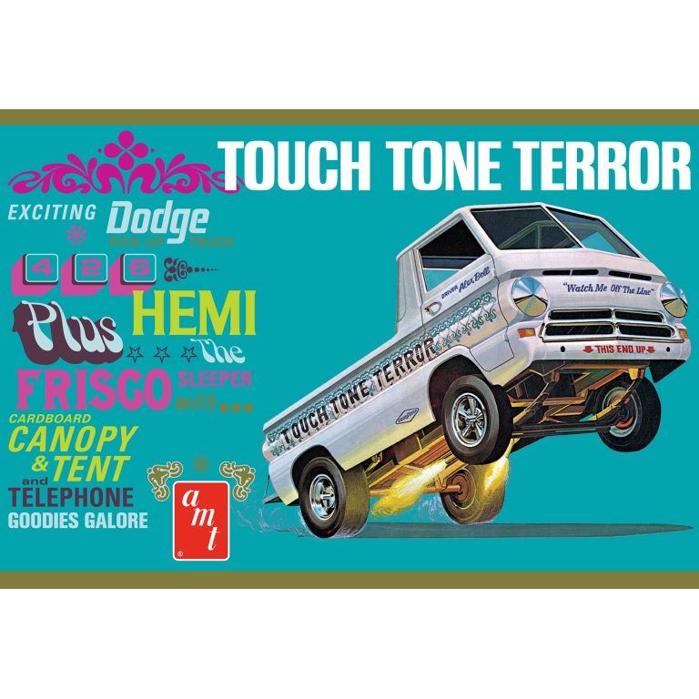 AMT 1966 Dodge A100 Pickup “Touch Tone Terror” 1/25 Scale Model Kit - AMT - ModelCars.com