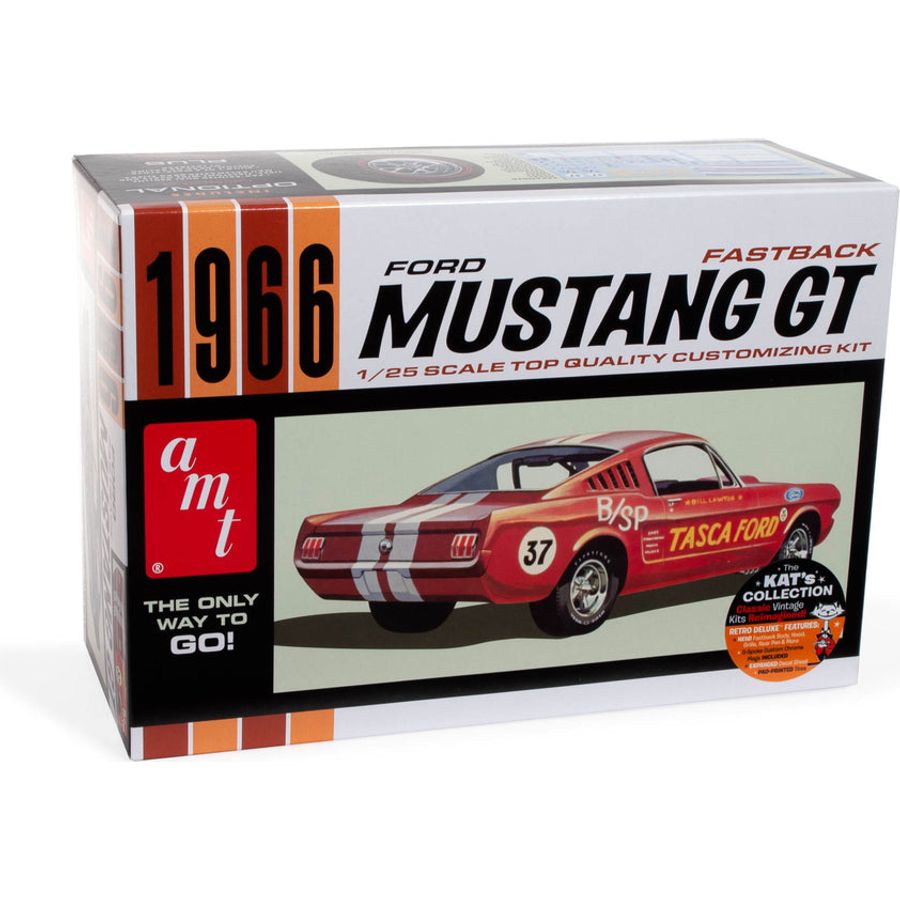 AMT 1966 Ford Mustang Fastback 2+2 1/25 Scale Model Kit - AMT - ModelCars.com