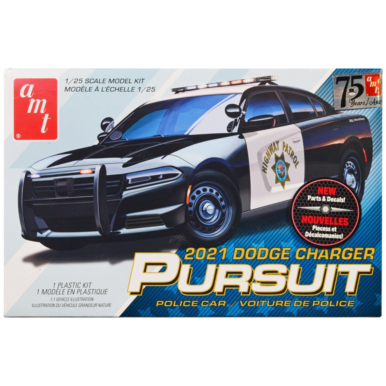 AMT 2021 Dodge Charger Pursuit Police Car 1/25 1324 Plastic Model Kit - AMT - ModelCars.com