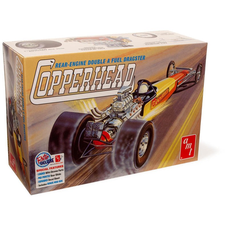 Amt Model Car Rear Engine AMT Copperhead Rear-Engine Dragster 1/25 Scale Model Kit β ModelCars.com