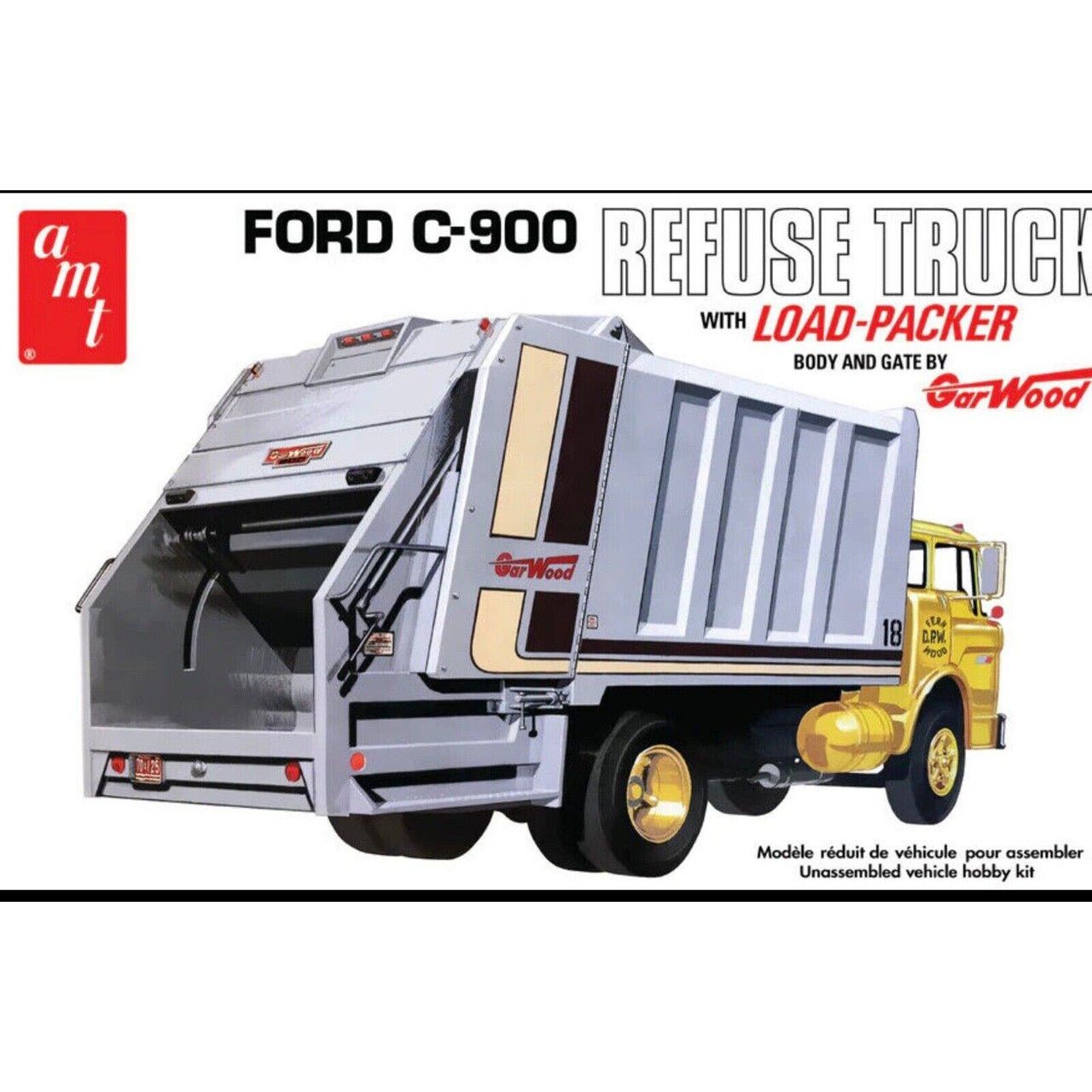 AMT Ford C - 900 Gar Wood Load Packer Garbage Truck 1/25 Scale Model Kit - AMT - ModelCars.com
