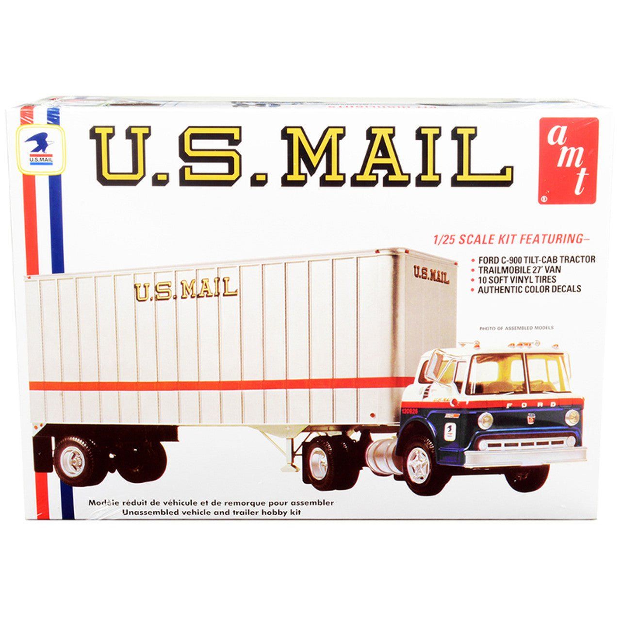 AMT FORD C600 US MAIL TRUCK W/USPS TRAILER 1/25 SCALE MODEL KIT - AMT - ModelCars.com