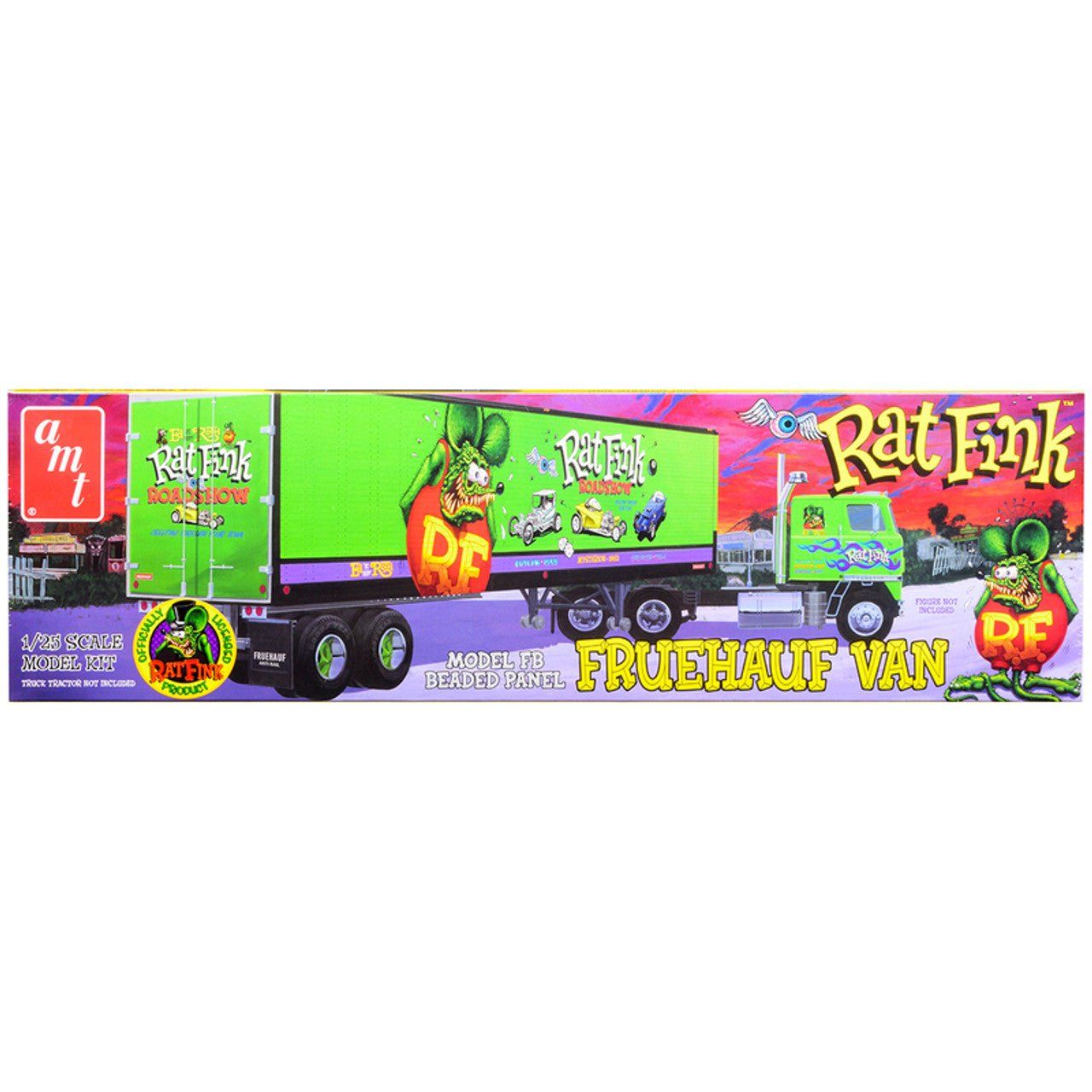 AMT Fruehauf Beaded Van Trailer Hauler - Rat Fink 1/25 Scale Model Kit - AMT - ModelCars.com
