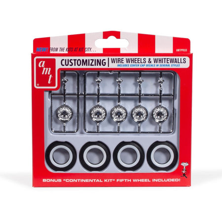 AMT KH Wire Wheels & Tires Parts pack 1/25 Scale Model Kit - AMT - ModelCars.com
