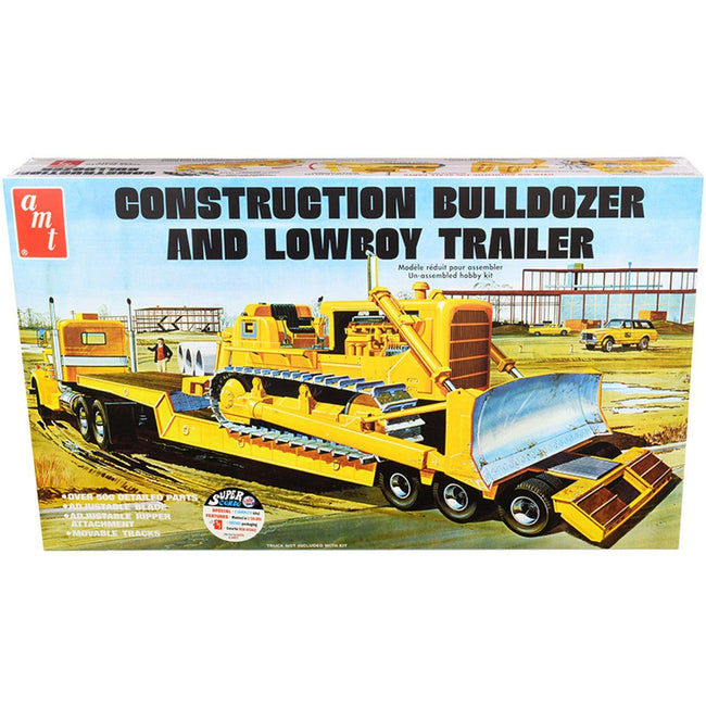 AMT Lowboy Trailer & Bulldozer Combo 1/25 Scale - AMT - ModelCars.com