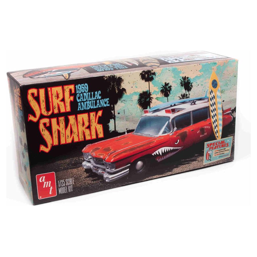 AMT Surf Shark 1959 Cadillac Ambulance 1/25 Scale Model Kit - AMT - ModelCars.com