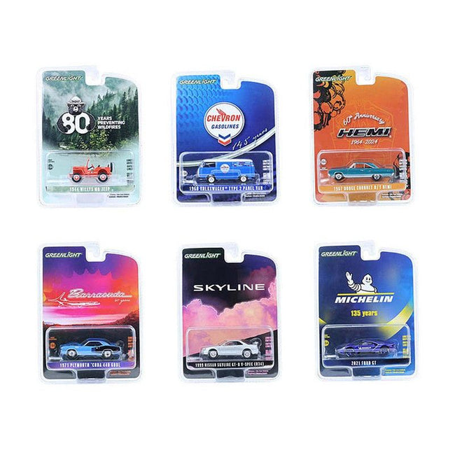 "Anniversary Collection" Set of 6 pieces Series 17 1/64 Diecast Model Cars by Greenlight-Greenlight-ModelCars.com