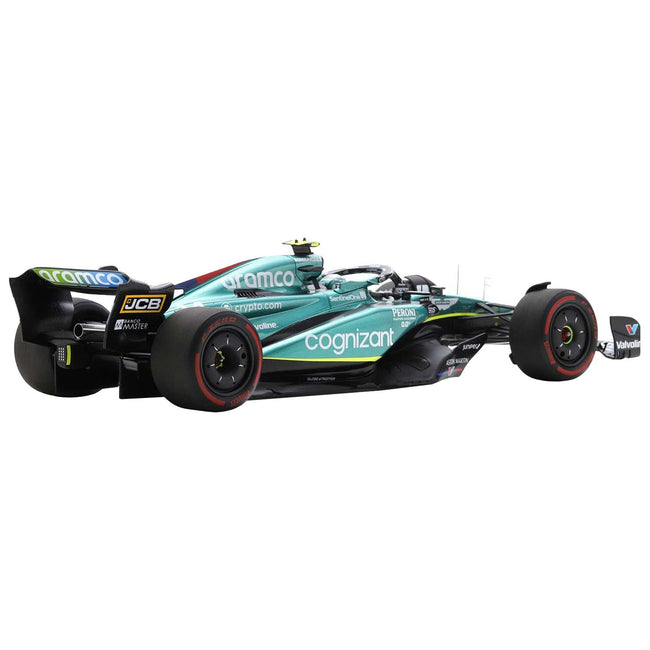 Aston Martin AMR23 #14 Fernando Alonso "Aramco Cognizant" Formula One F1 British GP (2023) with Acrylic Display Case 1/18 Model Car by Spark-Spark-ModelCars.com