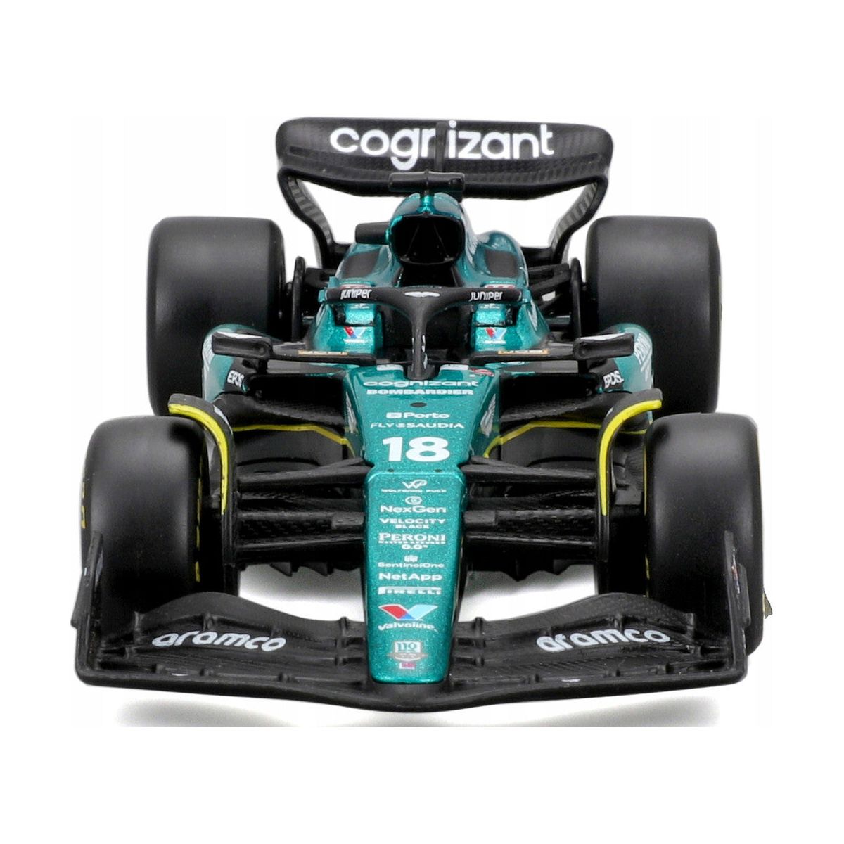 Aston Martin AMR23 18 Lance Stroll "Cognizant Aramco F1 Team" Formula One F1 World Championship (2023) "Race" Series 1/43 Diecast Model Car by Bburago - Bburago - ModelCars.com