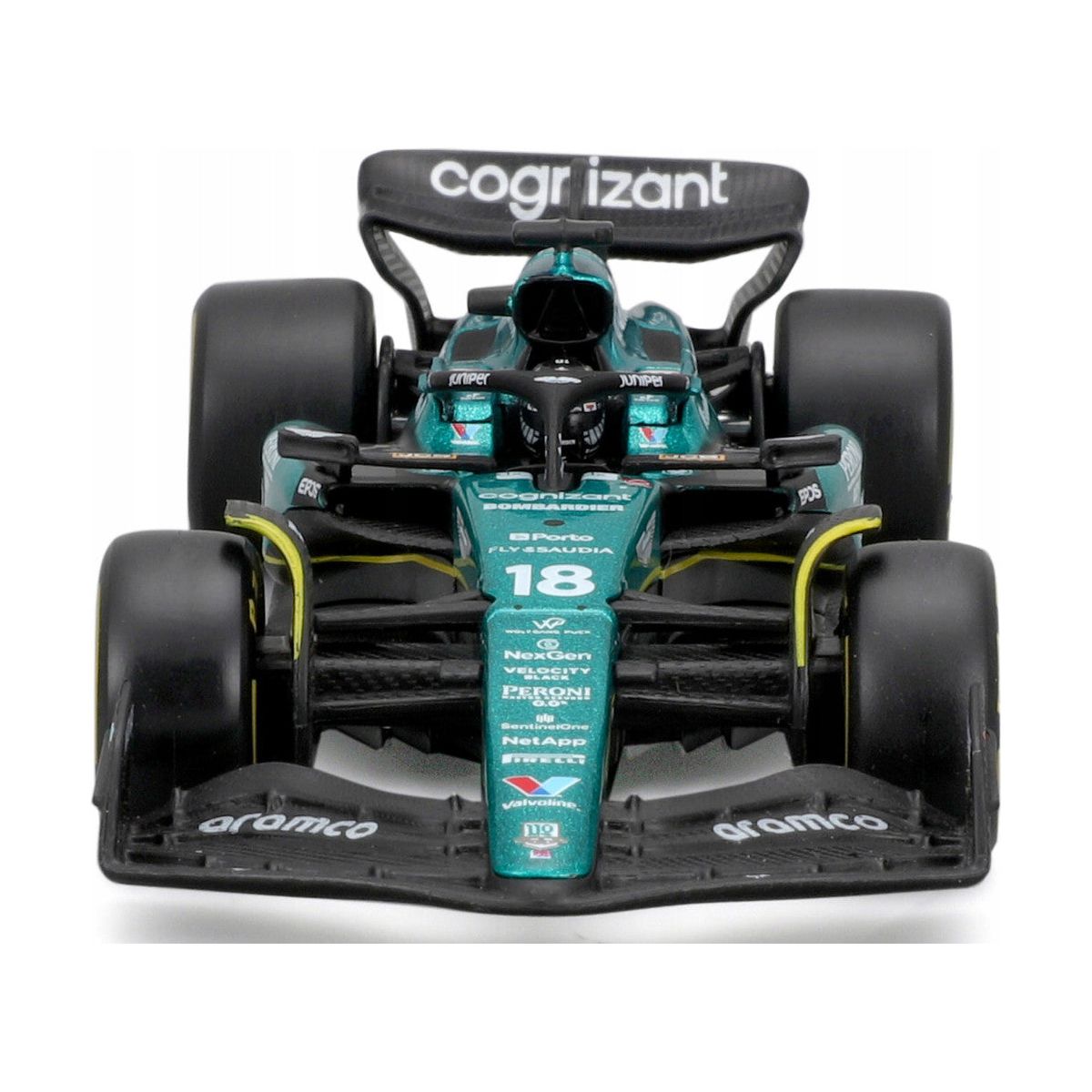 Aston Martin AMR23 18 Lance Stroll "Cognizant Aramco F1 Team" Formula One F1 World Championship (2023) with Display Case "Race" Series 1/43 Diecast Model Car by Bburago - Bburago - ModelCars.com