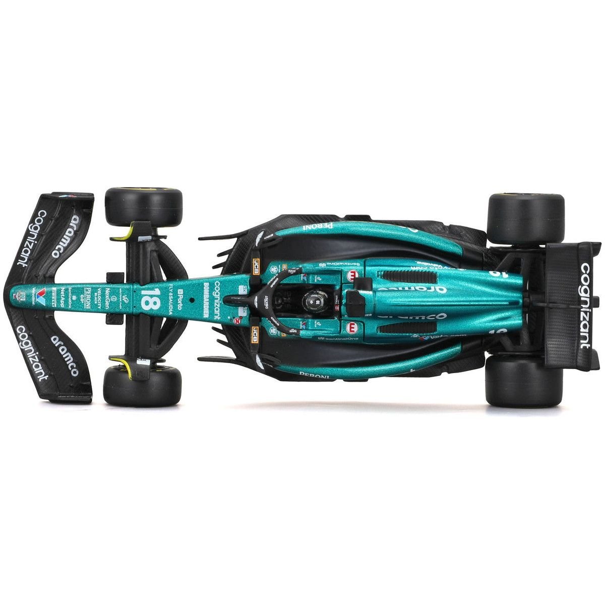 Aston Martin AMR23 18 Lance Stroll "Cognizant Aramco F1 Team" Formula One F1 World Championship (2023) with Display Case "Race" Series 1/43 Diecast Model Car by Bburago - Bburago - ModelCars.com