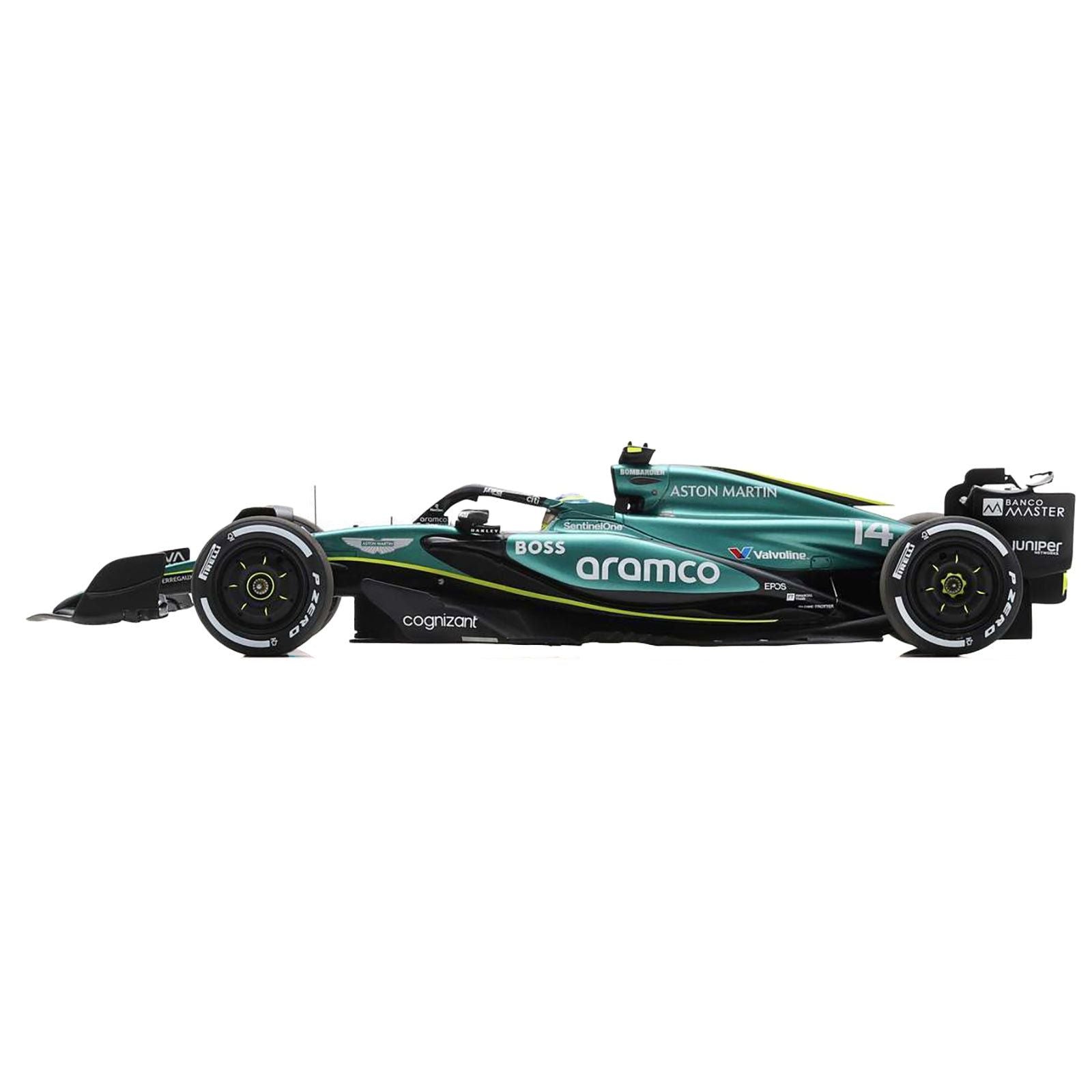Aston Martin AMR24 14 Fernando Alonso "Aramco" Formula One F1 "Saudi Arabian GP" (2024) with Acrylic Display Case 1/18 Model Car by Spark - Spark - ModelCars.com