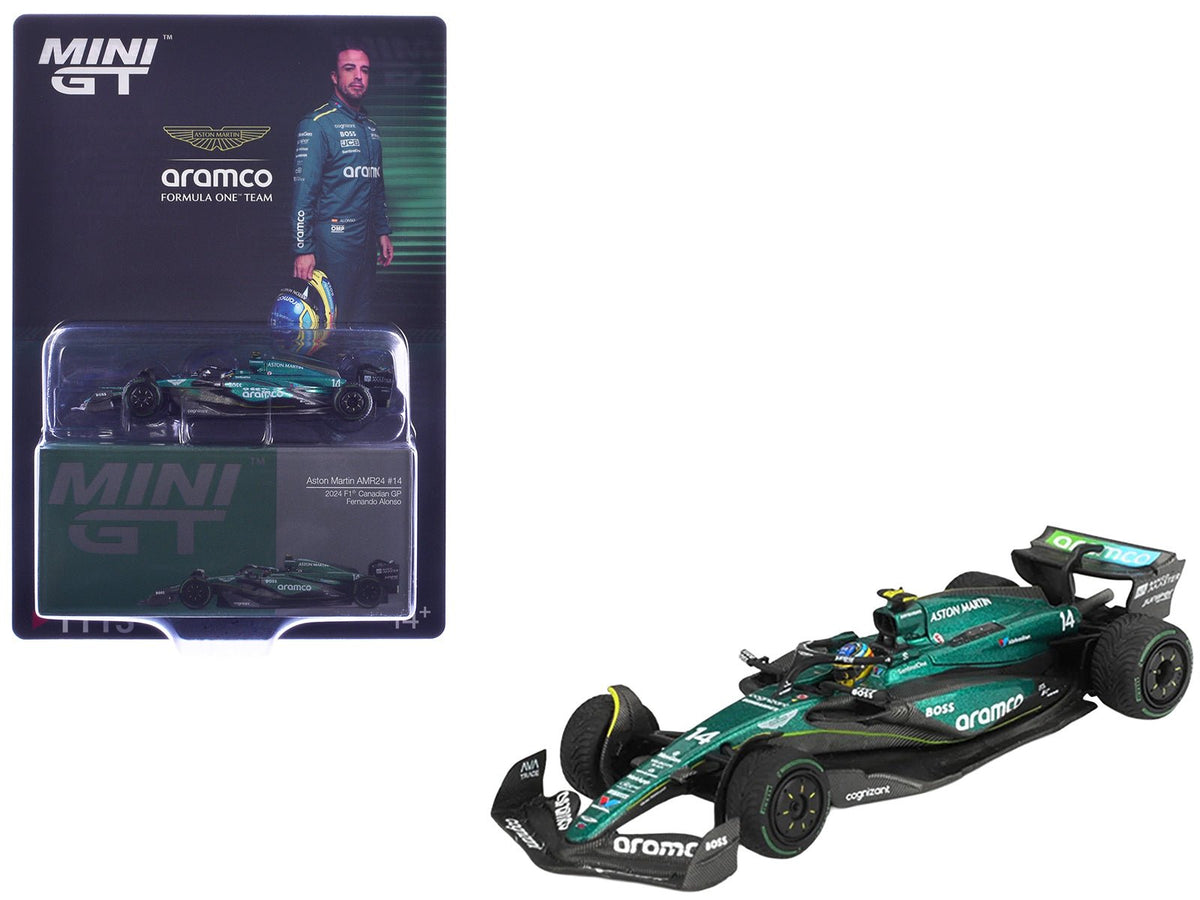 Aston Martin AMR24 14 Fernando Alonso Formula One F1 "Canadian GP" (2024) Limited Edition 1/64 Diecast Model Car by Mini GT-Mini GT-ModelCars.com