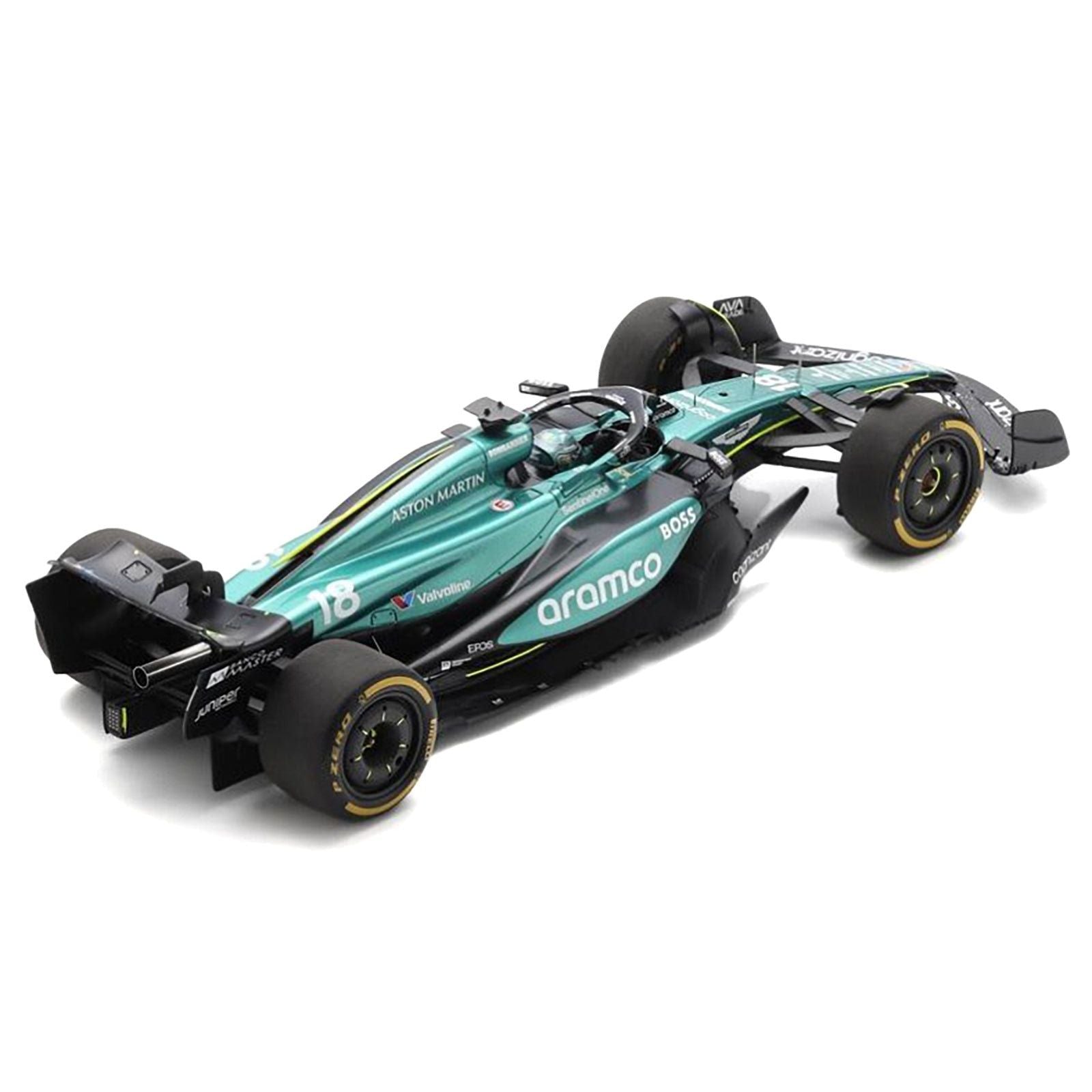 Aston Martin AMR24 18 Lance Stroll "Aramco" Formula One F1 "Saudi Arabian GP" (2024) with Acrylic Display Case 1/18 Model Car by Spark - Spark - ModelCars.com