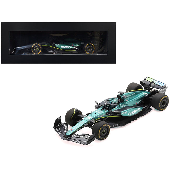 Aston Martin AMR24 18 Lance Stroll "Aramco" Formula One F1 "Saudi Arabian GP" (2024) with Acrylic Display Case 1/18 Model Car by Spark - Spark - ModelCars.com