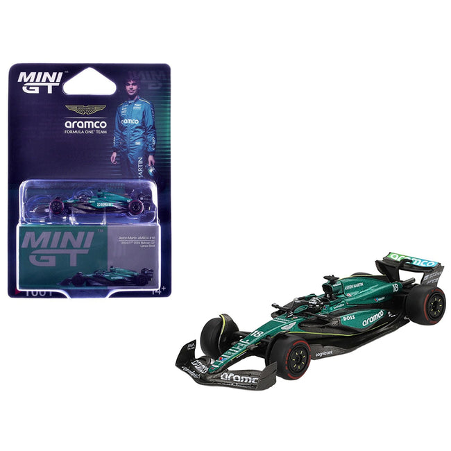 Aston Martin AMR24 #18 Lance Stroll Formula One F1 "Bahrain GP" (2024) Limited Edition 1/64 Diecast Model Car by Mini GT-Mini GT-ModelCars.com