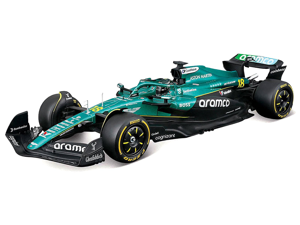 Aston Martin AMR25 18 Lance Stroll "Aramco" Formula One F1 "World Championship" (2025) 1/24 Diecast Model Car by Bburago-Bburago-ModelCars.com