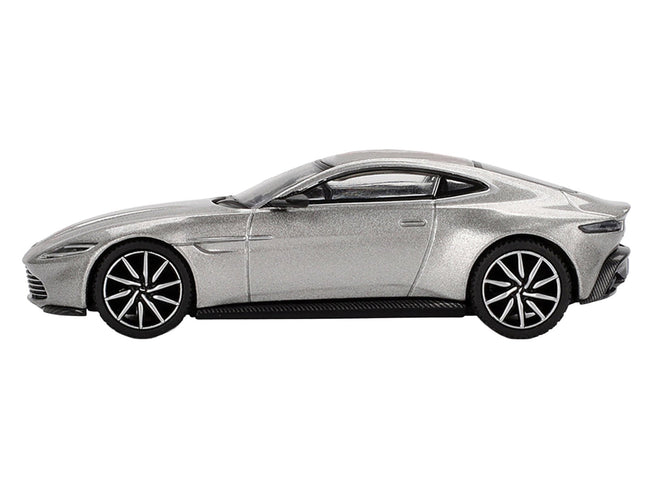 Aston Martin DB10 Silver Metallic 007 James Bond "Spectre" (2015) Movie Limited Edition 1/64 Diecast Model Car by Mini GT-Mini GT-ModelCars.com