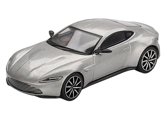 Aston Martin DB10 Silver Metallic 007 James Bond "Spectre" (2015) Movie Limited Edition 1/64 Diecast Model Car by Mini GT-Mini GT-ModelCars.com
