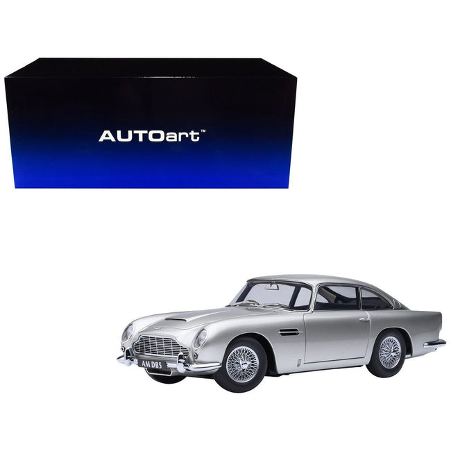 Aston Martin DB5 RHD (Right Hand Drive) Birch Silver 1/18 Model Car by Autoart-Autoart-ModelCars.com