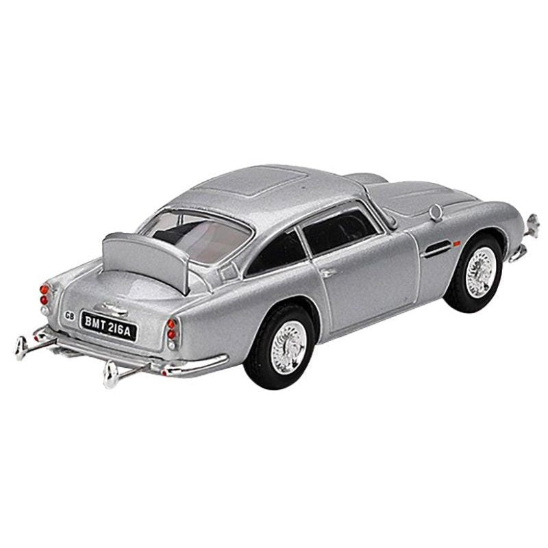 Aston Martin DB5 RHD (Right Hand Drive) Birch Silver Metallic 007 James Bond "Goldfinger" (1964) Movie Limited Edition 1/64 Diecast Model Car by Mini GT-Mini GT-ModelCars.com