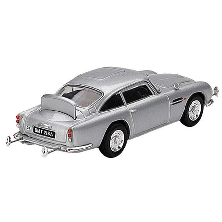 Aston Martin DB5 RHD (Right Hand Drive) Birch Silver Metallic 007 James Bond "Goldfinger" (1964) Movie Limited Edition 1/64 Diecast Model Car by Mini GT-Mini GT-ModelCars.com