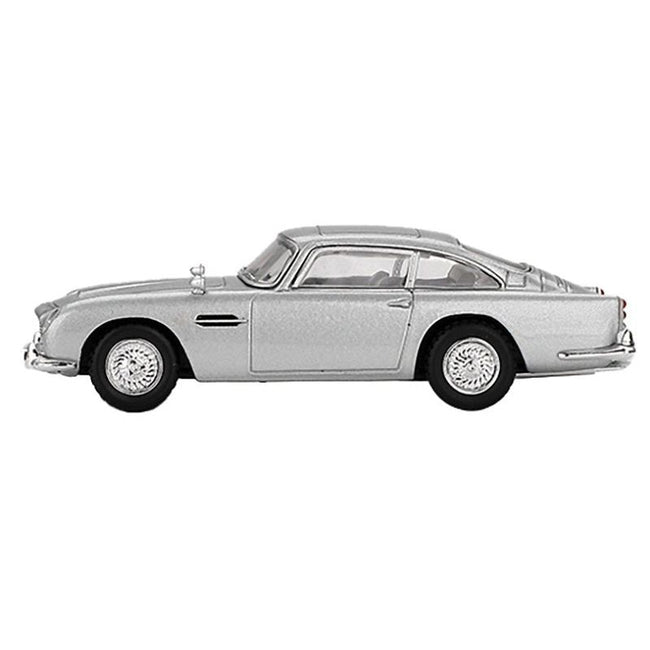 Aston Martin DB5 RHD (Right Hand Drive) Birch Silver Metallic 007 James Bond "Thunderball" (1965) Movie Limited Edition 1/64 Diecast Model Car by Mini GT - Mini GT - ModelCars.com