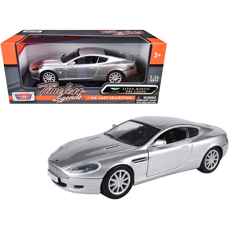 Aston Martin DB9 Coupe Silver Metallic "Timeless Legends" 1/24 Diecast Model Car by Motormax - Motormax - ModelCars.com