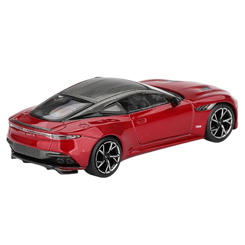 Aston Martin DBS RHD (Right Hand Drive) Hyper Red Metallic with Carbon Top Limited Edition 1/64 Diecast Model Car by Mini GT-Mini GT-ModelCars.com