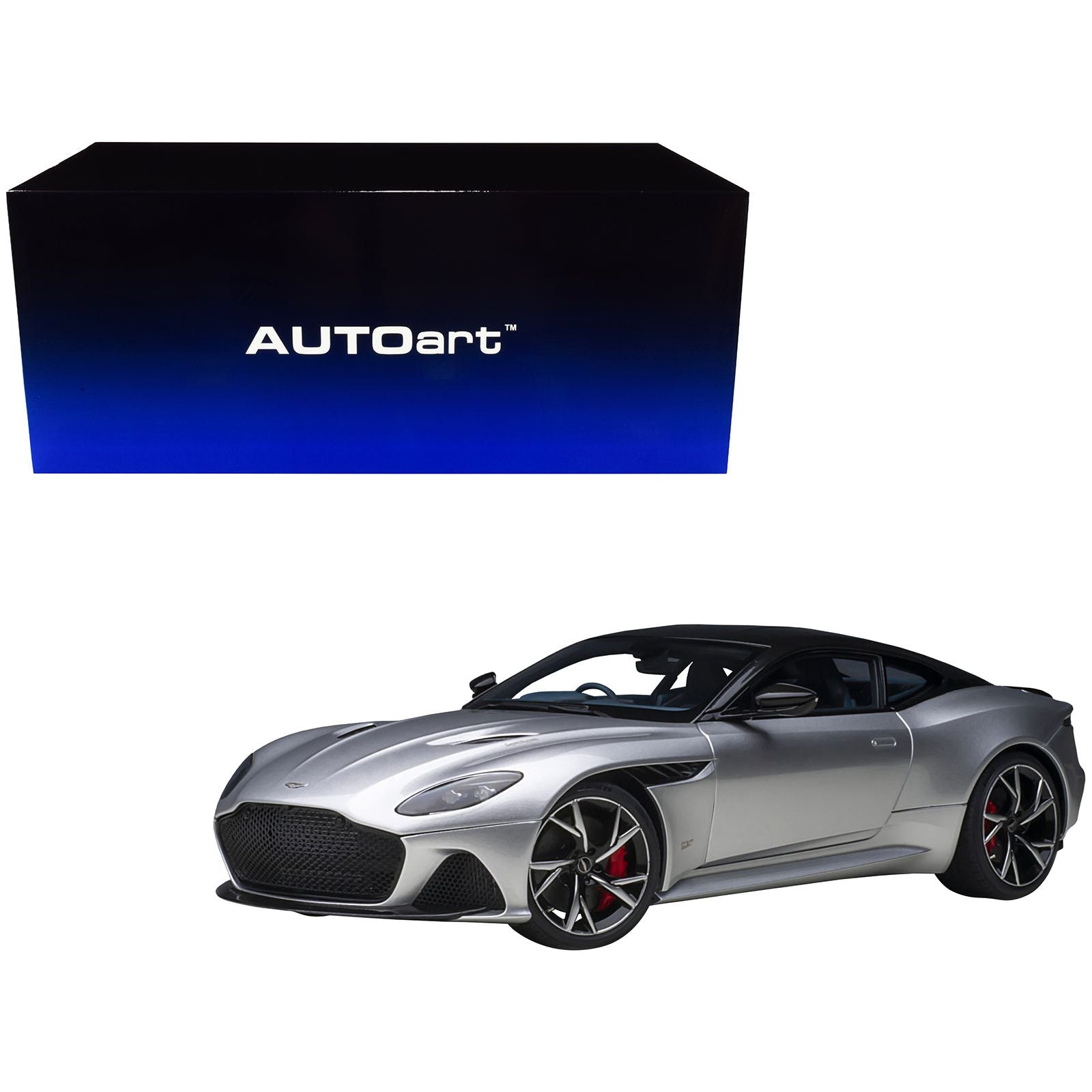 Aston Martin DBS Superleggera RHD (Right Hand Drive) Lightning Silver Metallic with Carbon Top 1/18 Model Car by Autoart - Autoart - ModelCars.com