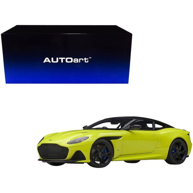 Aston Martin DBS Superleggera RHD (Right Hand Drive) Lime Essence Green Metallic with Carbon Top and Carbon Accents 1/18 Model Car by Autoart - Autoart - ModelCars.com