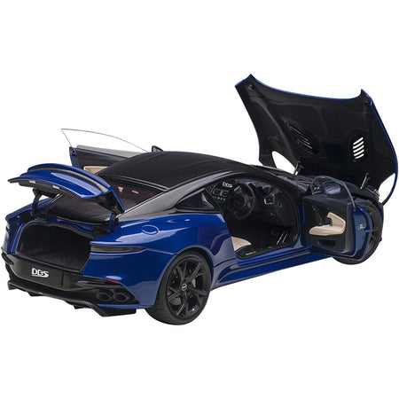 Aston Martin DBS Superleggera RHD (Right Hand Drive) Zaffre Blue Metallic with Carbon Top and Carbon Accents 1/18 Model Car by Autoart - Autoart - ModelCars.com