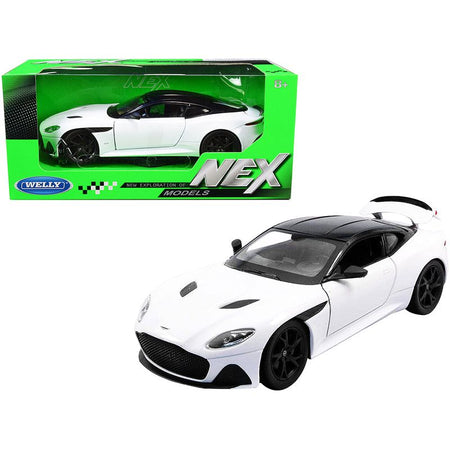Aston Martin DBS Superleggera White with Black Top "NEX Models" 1/24 Diecast Model Car by Welly - Welly - ModelCars.com
