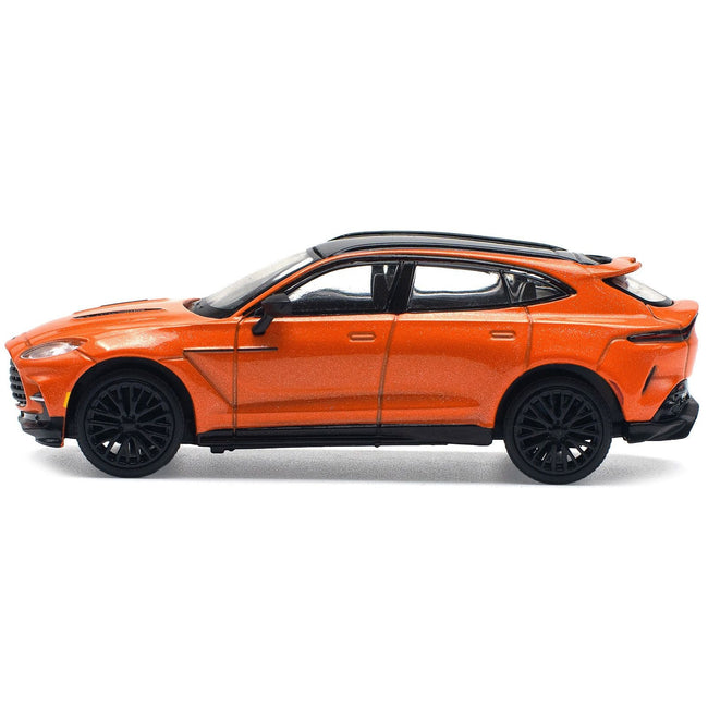 Aston Martin DBX 707 Cosmos Orange Metallic with Black Top 1/64 Diecast Model Car by Pop Race-Pop Race-ModelCars.com