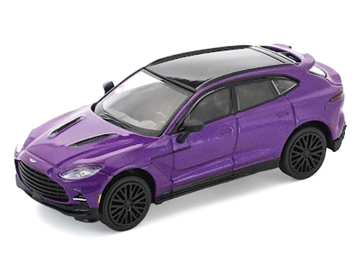 Aston Martin DBX 707 Storm Purple Metallic with Black Top 1/64 Diecast Model Car by Pop Race-Pop Race-ModelCars.com